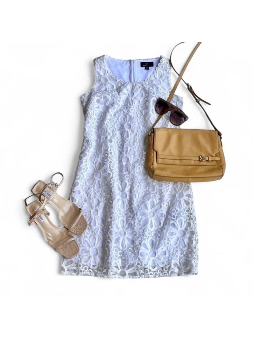NWT Ronni Nicole white eyelet sheath dress